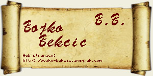 Bojko Bekčić vizit kartica